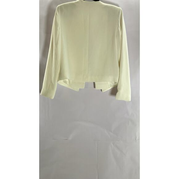 MNG BASIC Women's Cream Hook Open-Front Blazer SZ S - Picture 2 of 12
